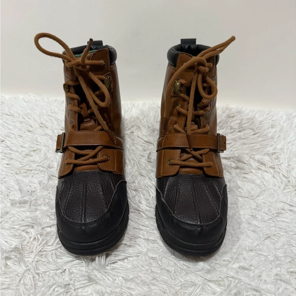 Polo Ralph Lauren Men's Brown and Black Rain Boots Size 7
